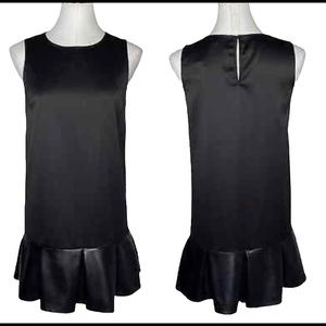 After Market | Faux Leather Ruffle Midi Dress | M